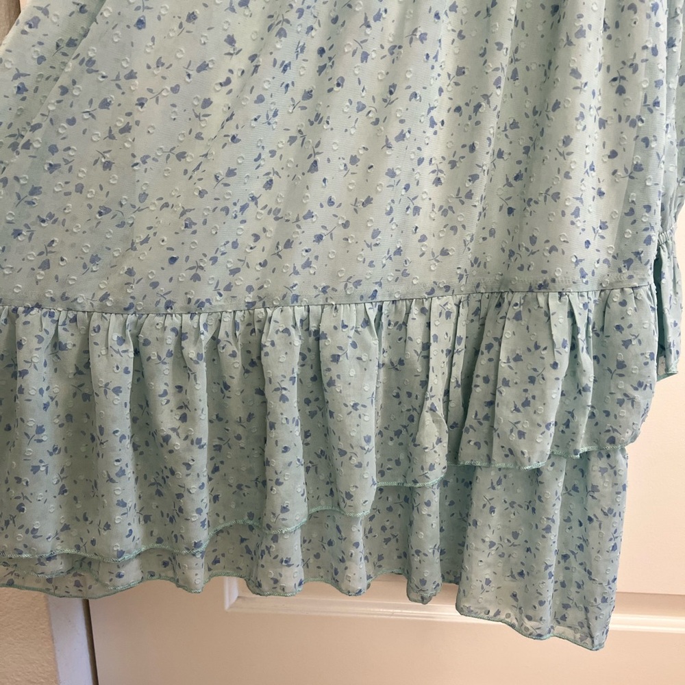 NWOT The Fashion Poet Clip Dot Cold Shoulder Ruffle Long Sleeve Dress - Picture 10 of 13